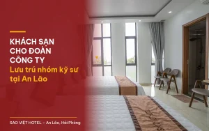 Khách sạn cho đoàn công ty An Lão – phòng hai giường tại Sao Việt Hotel, có tiêu đề bài viết