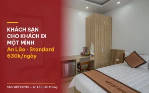 Khách sạn cho khách đi một mình An Lão – phòng 1 giường đôi tại Sao Việt Hotel với tiêu đề bài viết