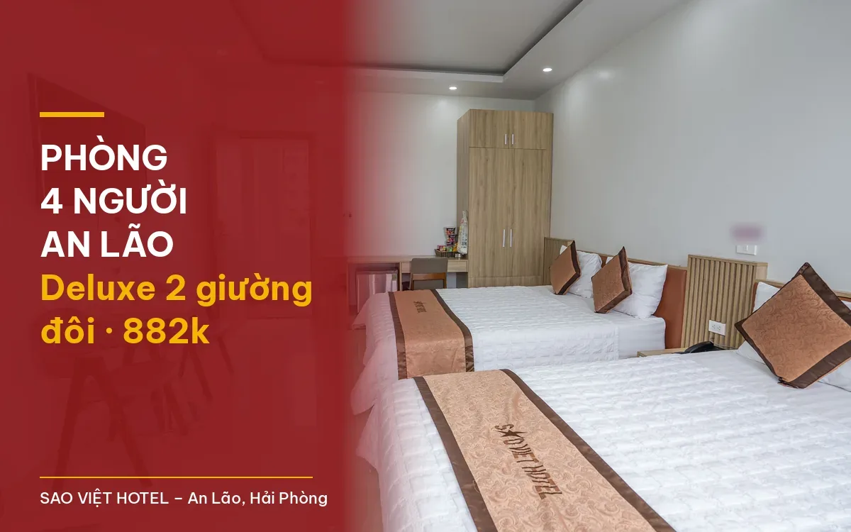 Phòng 4 người An Lão – phòng Deluxe 2 giường đôi tại Sao Việt Hotel với tiêu đề bài viết