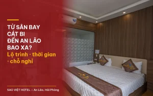 Từ sân bay Cát Bi đến An Lão bao xa – phòng ốp gỗ có vách kính phòng tắm tại Sao Việt Hotel với tiêu đề bài viết