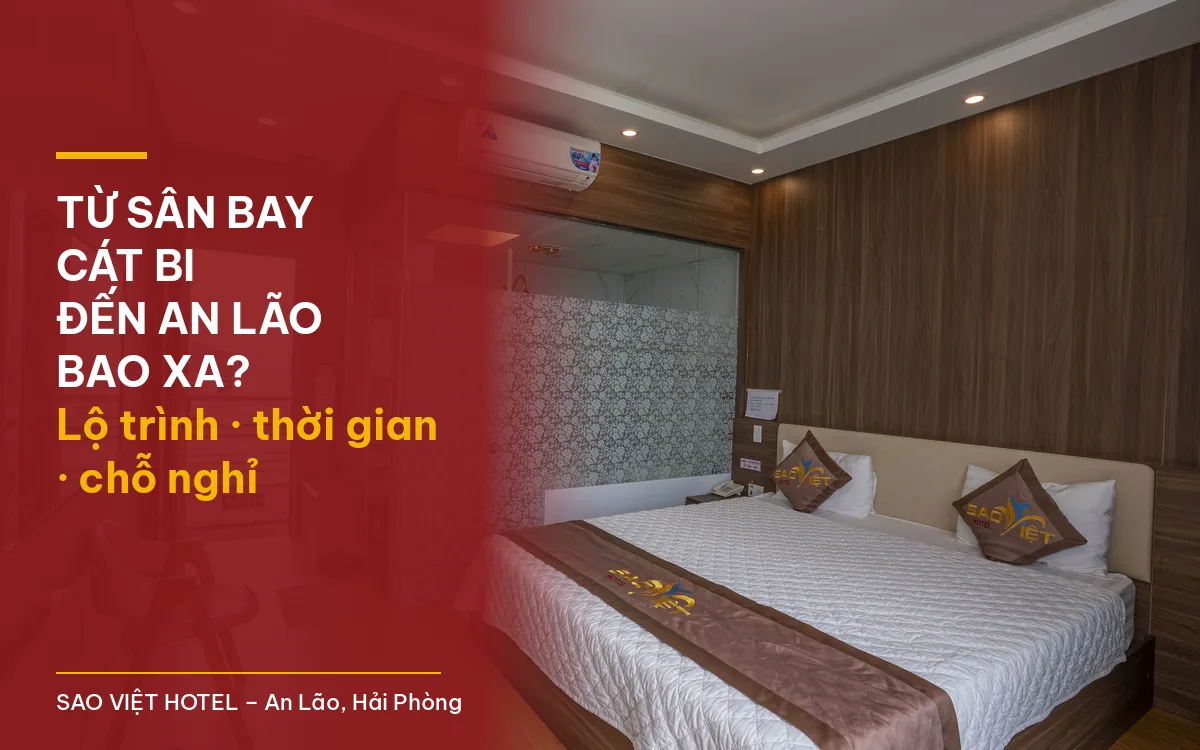 Từ sân bay Cát Bi đến An Lão bao xa – phòng ốp gỗ có vách kính phòng tắm tại Sao Việt Hotel với tiêu đề bài viết